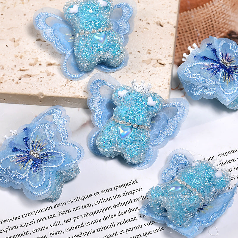 Wholesale 5pcs/pack beaded accessories wings bear sugar beads full diamond beads